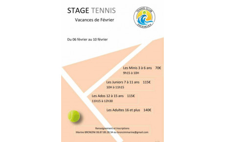 Stages des vacances de Février